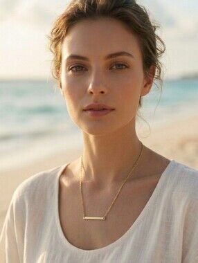 Bar Pendant Minimalist Chain Necklace
